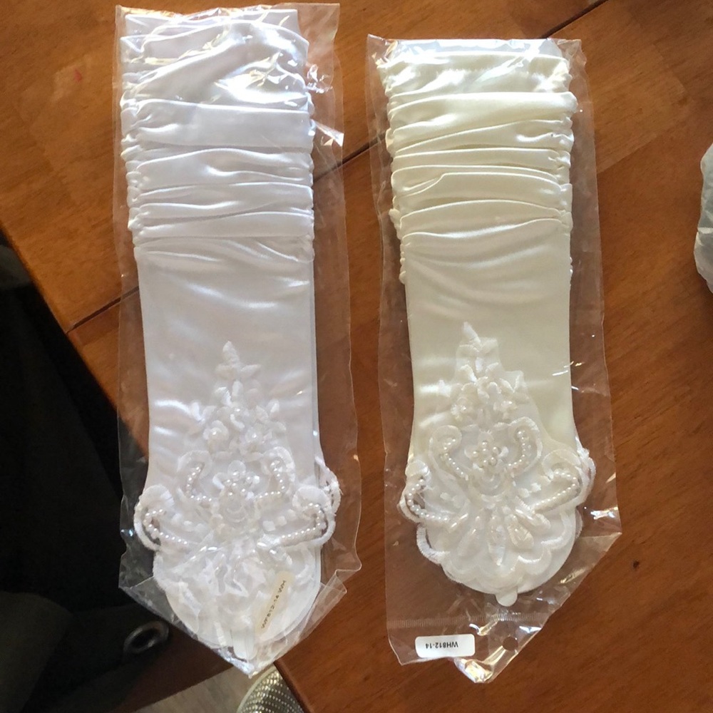 Bridal bridesmaid ivory satin lace open